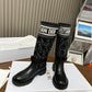 DD D MAJOR BOOT CALFSKIN AND CANNAGE TWEED BLACK AND WHITE KCI981CWY S17X