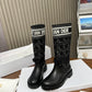 DD D MAJOR BOOT CALFSKIN AND CANNAGE TWEED BLACK AND WHITE KCI981CWY S17X
