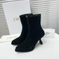 DD SUEDE LEATHER ANKLE BOOTS BLACK