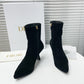 DD SUEDE LEATHER ANKLE BOOTS BLACK