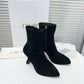 DD SUEDE LEATHER ANKLE BOOTS BLACK