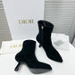 DD SUEDE LEATHER ANKLE BOOTS BLACK