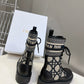 DD D MAJOR BOOTS BLACK AND BEIGE