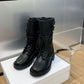DD D TRAP ANKLE BOOT CALFSKIN AND SHEARLING BLACK