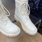 DD D TRAP ANKLE BOOT CALFSKIN AND SHEARLING WHITE