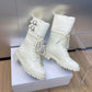 DD D TRAP ANKLE BOOT CALFSKIN AND SHEARLING WHITE