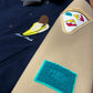 FD FDLICIOUS BOMBER JACKET BEIGE AND BLUE FW1348ATEAF1R4X