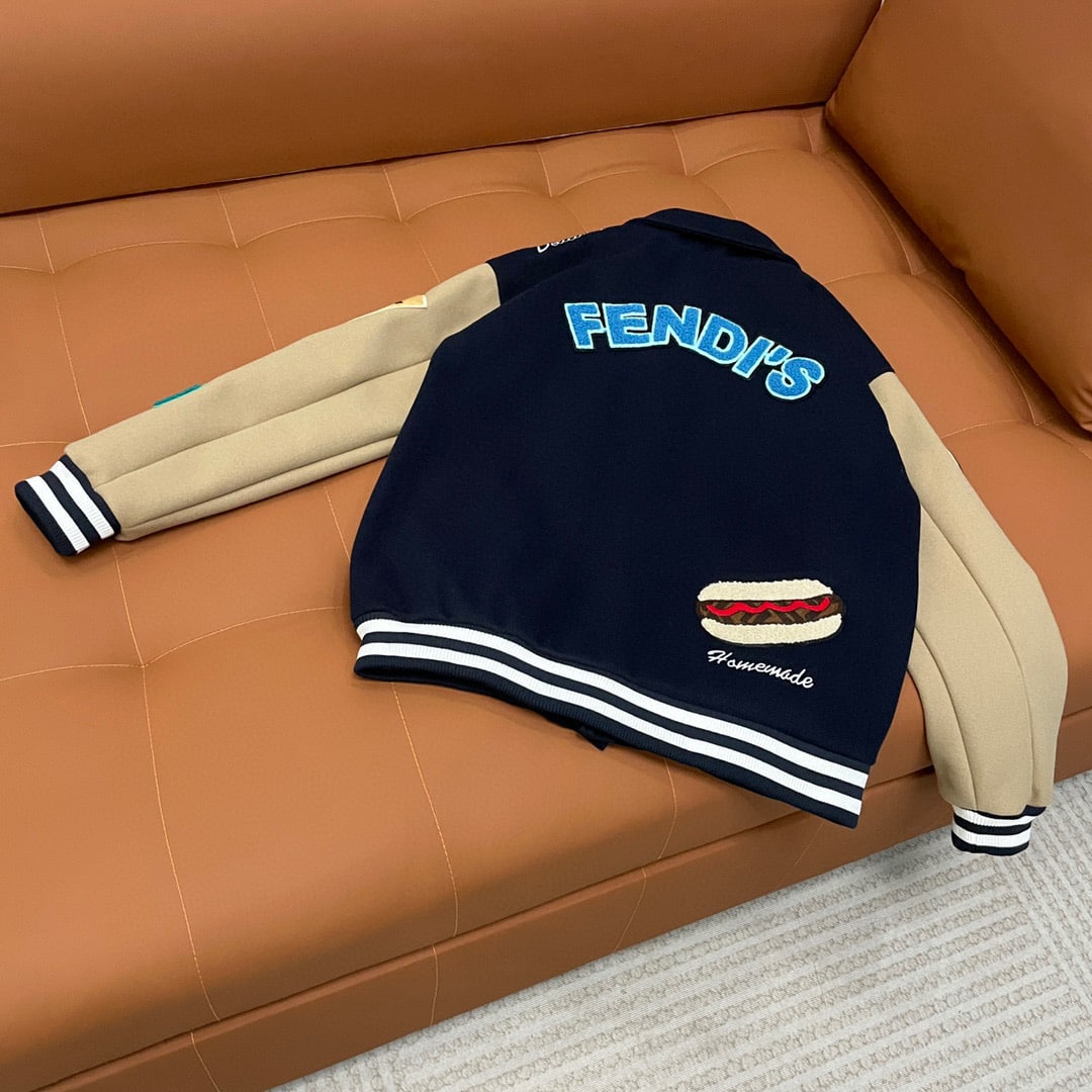 FD FDLICIOUS BOMBER JACKET BEIGE AND BLUE FW1348ATEAF1R4X
