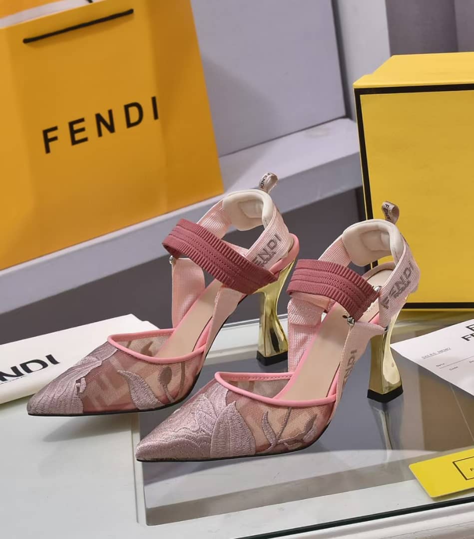 FD COLIBRI EMBROIDERED SLINGBACK PUMPS PINK