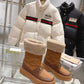 GG HORSEBIT CHEVRON QUILTED BOOTS BROWN
