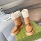 GG HORSEBIT CHEVRON QUILTED BOOTS BROWN