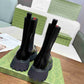 GG WOMEN'S BOOT WITH WEB ANAND LEATHER BLACK ?806398 AAD6T 1052