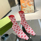 GG GG 75MM KNIT ANKLE BOOTS RED FLUORESCENT WHITE FABRIC 718378 FAAQP 5810