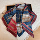 GG HERITAGE PRINT SILK SCARF BROWN AND RED 90CM 786222 3G001 6168