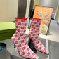 GG GG 75MM KNIT ANKLE BOOTS RED FLUORESCENT WHITE FABRIC 718378 FAAQP 5810