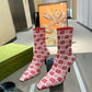 GG GG 75MM KNIT ANKLE BOOTS RED FLUORESCENT WHITE FABRIC 718378 FAAQP 5810