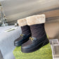 GG HORSEBIT CHEVRON QUILTED BOOTS BLACK