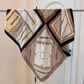 GG HERITAGE PRINT SILK SCARF DARK BROWN 90CM 786222 3G001 2279