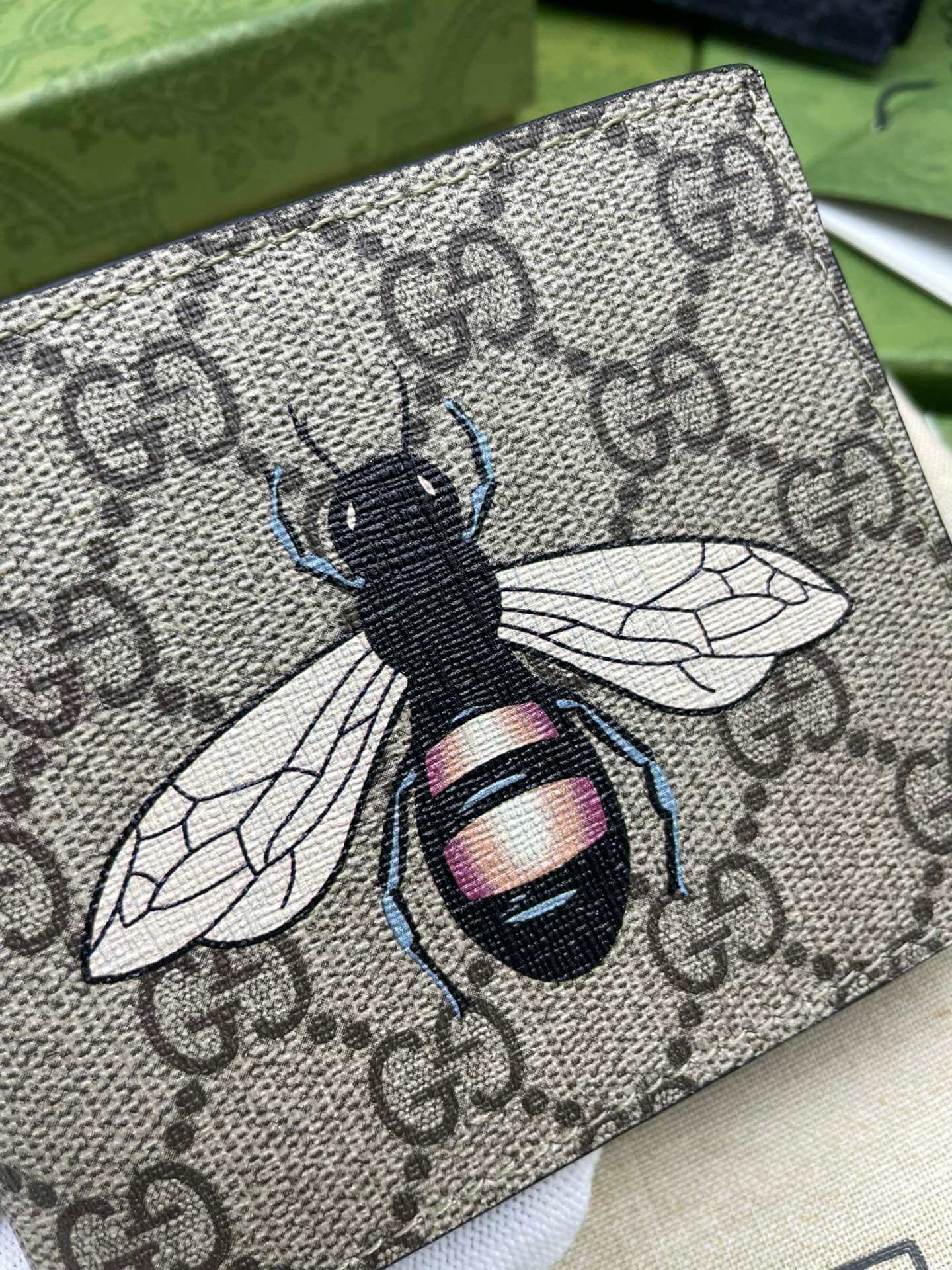 GC PVC Screen Printing bee wallet black 451268