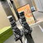 GG GG 75MM KNIT ANKLE BOOTS BLACK WHITE FABRIC 718378 FAAQP 1008