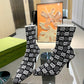 GG GG 75MM KNIT ANKLE BOOTS BLACK WHITE FABRIC 718378 FAAQP 1008