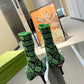 GG GG 75MM KNIT ANKLE BOOTS BLACK FLUORESCENT GREEN FABRIC718378 FAAQP 1004