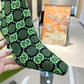 GG GG 75MM KNIT ANKLE BOOTS BLACK FLUORESCENT GREEN FABRIC718378 FAAQP 1004