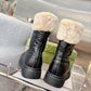 GG 1955 HORSEBIT SNOW BOOTS JACQUARD FABRIC BLACK LEATHER
