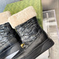 GG 1955 HORSEBIT SNOW BOOTS JACQUARD FABRIC BLACK LEATHER