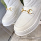 GG HORSEBIT CHEVRON QUILTED BOOTS WHITE