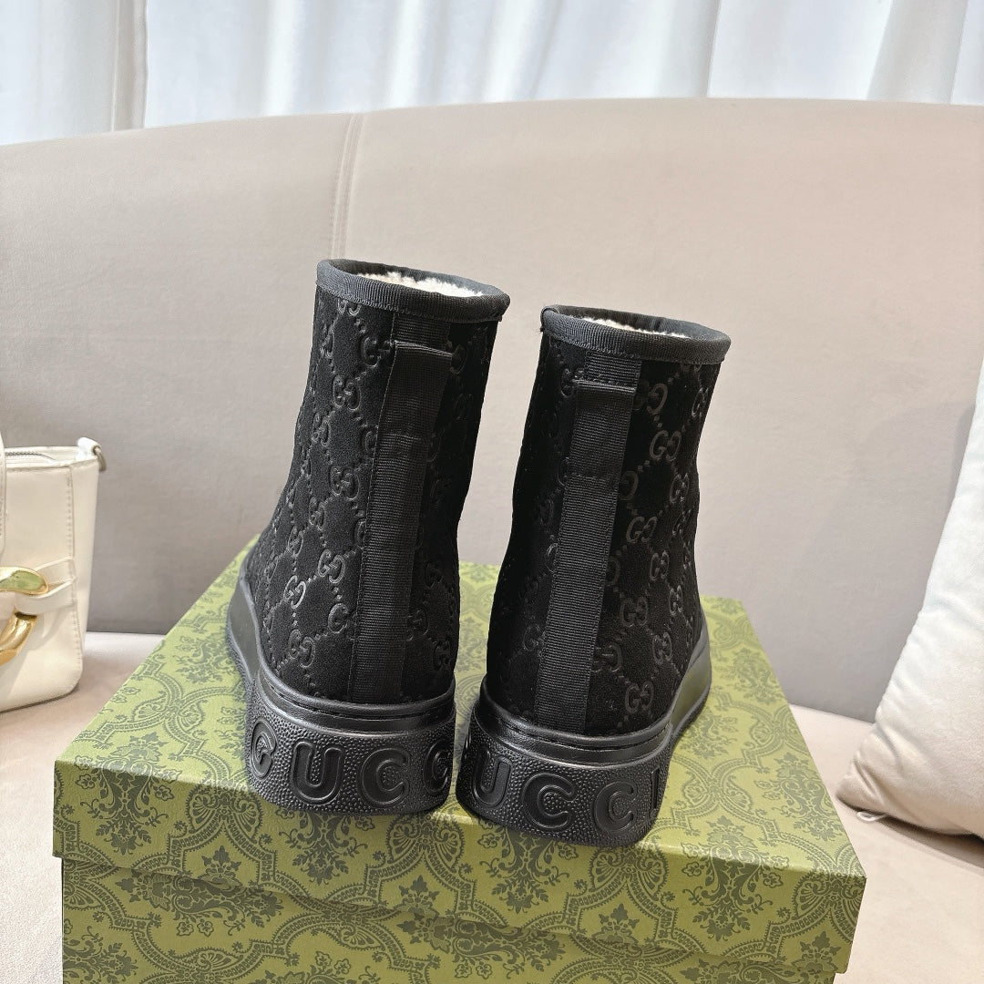 GG WOMEN’S BOOT GG SUDE CANVAS BLACK