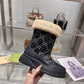 GG 1955 HORSEBIT SNOW BOOTS VELVET FABRIC BLACK