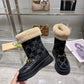 GG 1955 HORSEBIT SNOW BOOTS VELVET FABRIC BLACK