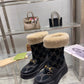 GG 1955 HORSEBIT SNOW BOOTS VELVET FABRIC BLACK