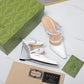 GG WOMEN'S WEDGE MULE WHITE 827856 CLG00 9014