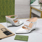 GG WOMEN'S WEDGE MULE WHITE 827856 CLG00 9014