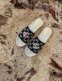 GC new MARMONT SLIDES slippers black-2 starboard flat canvas sandals