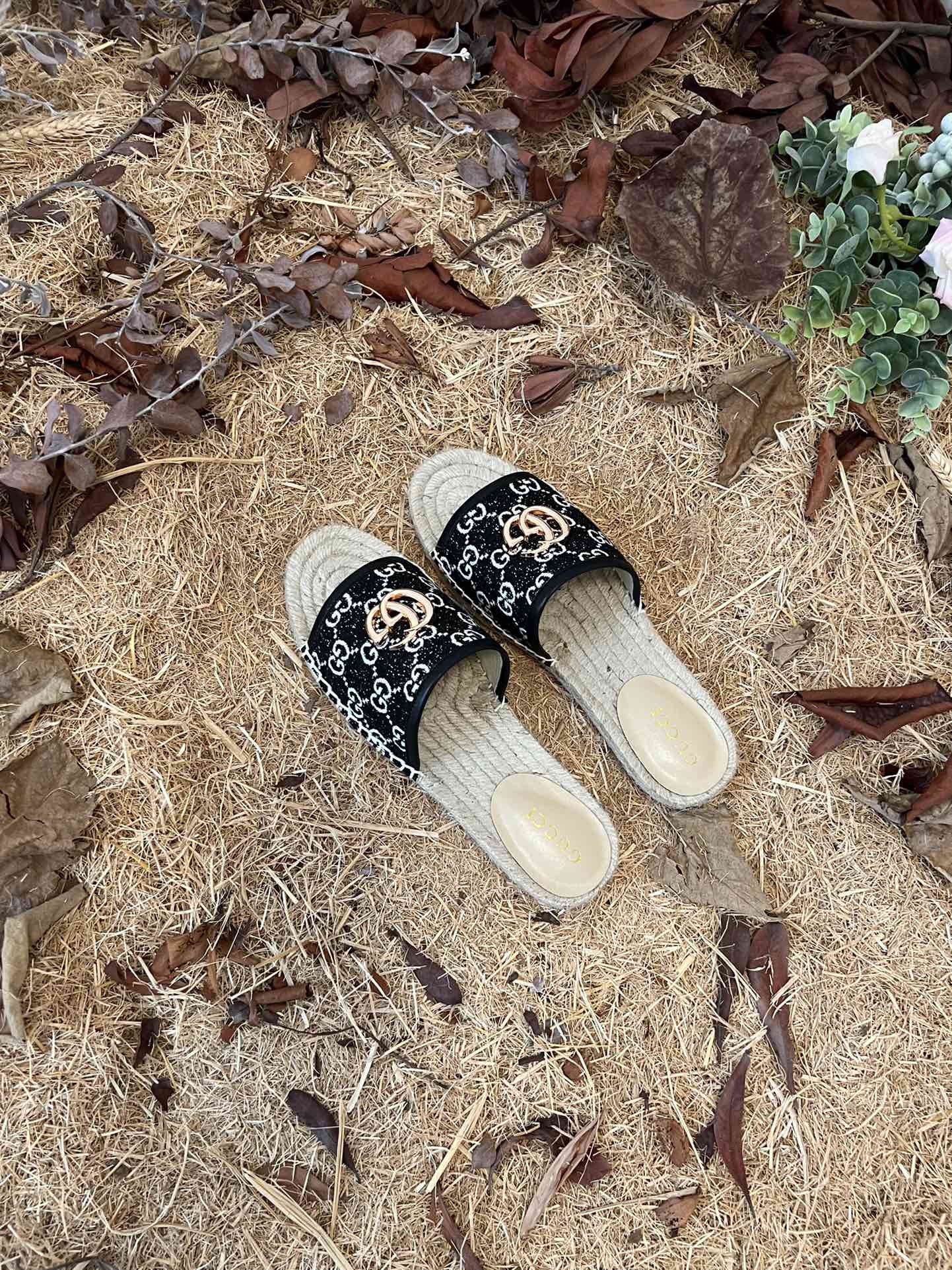 GC new MARMONT SLIDES slippers black-2 starboard flat canvas sandals