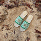 GC new MARMONT SLIDES slippers green starboard flat canvas sandals