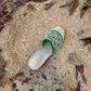 GC new MARMONT SLIDES slippers green starboard flat canvas sandals