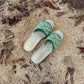 GC new MARMONT SLIDES slippers green starboard flat canvas sandals