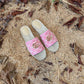 GC new MARMONT SLIDES slippers rose red starboard flat canvas sandals