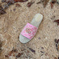 GC new MARMONT SLIDES slippers rose red starboard flat canvas sandals