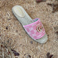 GC new MARMONT SLIDES slippers rose red starboard flat canvas sandals