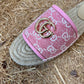 GC new MARMONT SLIDES slippers rose red starboard flat canvas sandals