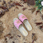 GC new MARMONT SLIDES slippers rose red starboard flat canvas sandals