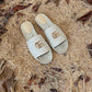 GC new MARMONT SLIDES slippers apricot starboard flat canvas sandals