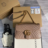?443496 GG Marmont medium matelassé shoulder bag Nude pink leather gold hardware