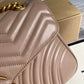 ?443496 GG Marmont medium matelassé shoulder bag Nude pink leather gold hardware