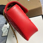 ?443496 GG Marmont medium matelassé shoulder bag RED leather gold hardware